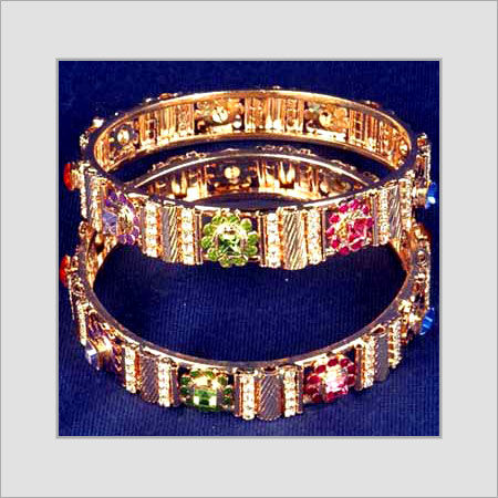 Multi Colored Gem Studded Bangle Gender: Women