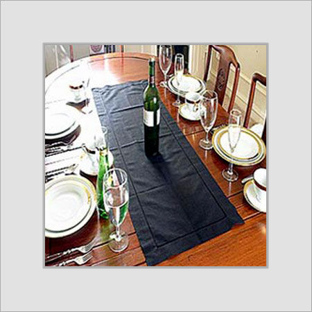 Plain Dyed Black Color Table Runner