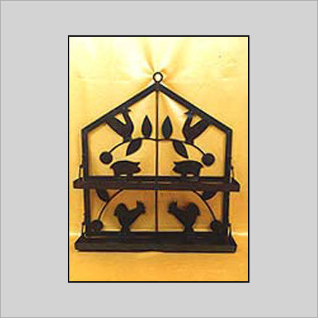 Black Wrought Iron Wall Shelf