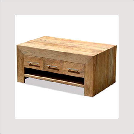 Brown Sheesham Wood Drawer Coffee Table