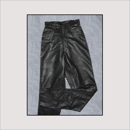 Anti Wrinkle Plain Black Leather Pants