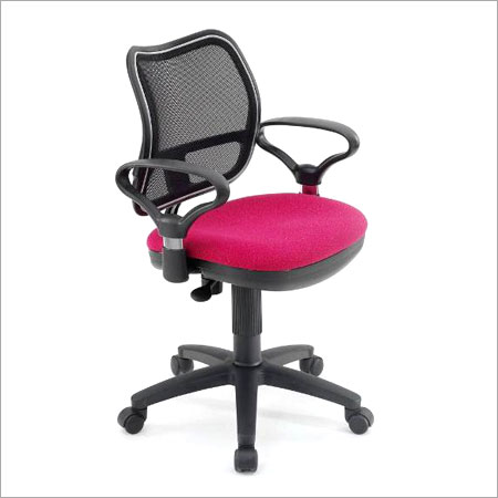 Revolving Chair - Mesh & Fabric, W570 X D590 X H850~980 mm | Height Adjustable Gas Lift, PU Cut Foam Seat, Nylon Base with Twin-Wheel Casters