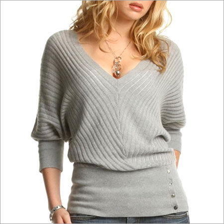 Grey Ladies Cashmere Woolen Sweater