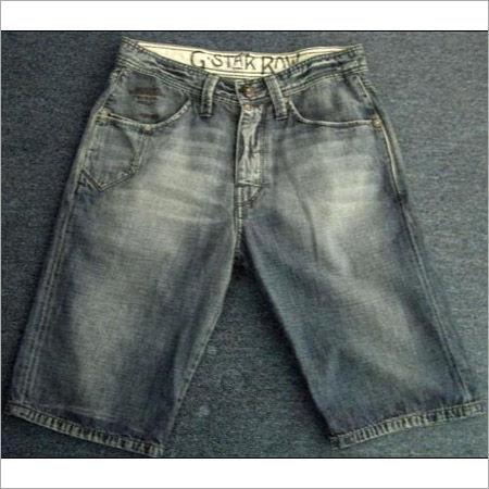 Blue Branded Mens Denim Shorts