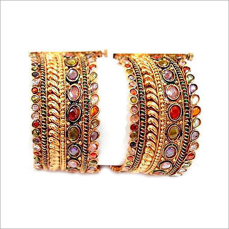 Fashion Handmade Stone Studded Copper Bangles