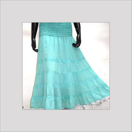 Long Skirt with Lace Trim