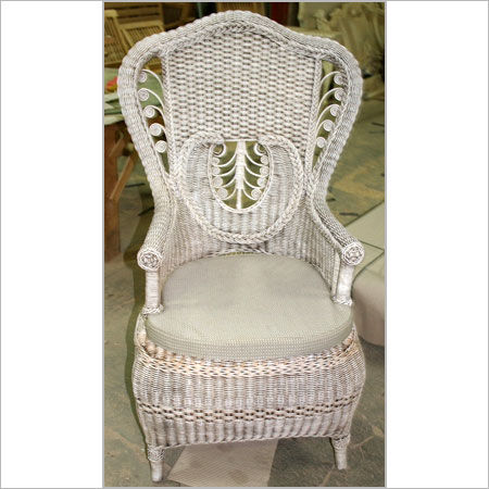 Silver Designer Wicker Victorian Chair