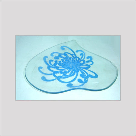 Sky Blue Fancy Tempered Glass Tray