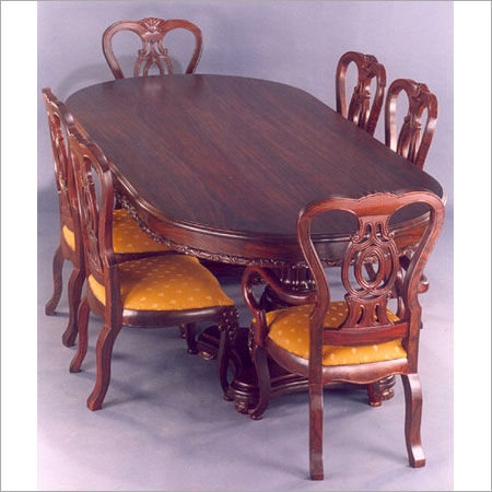 Brown Hand Carved Dining Set