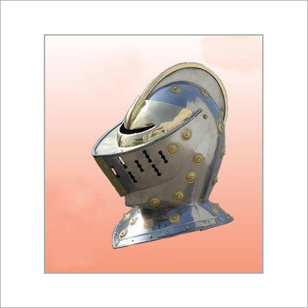 Closed Helmet with Brass Inlay Works