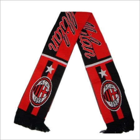 Red Ultra Soft Knitted Football Scarf