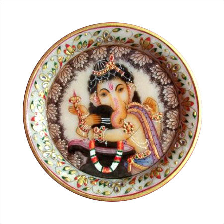 Colorful Ganesha Hugging Lord Shanker, Marble Painting