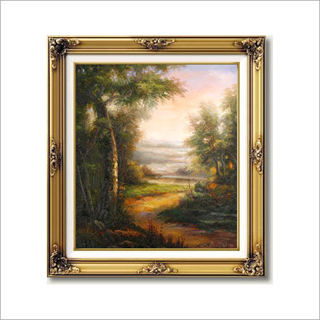 Brown Forest Scene Landscape Oil Painting