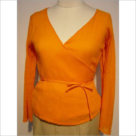 Wrap Blouse Top With Tie String