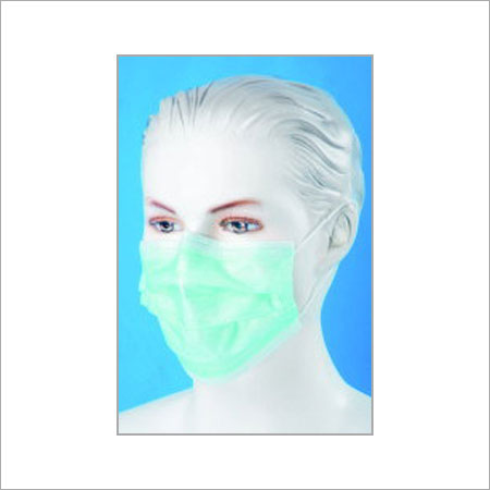 Green Disposable Face Mask With Spot-Welding Elastic