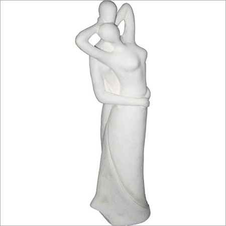 Plain White Ceramic Couple Sculpture