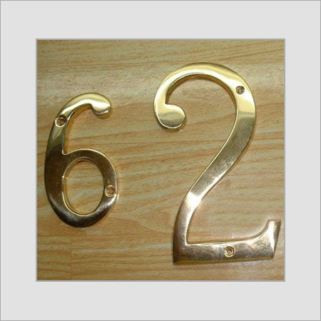 Golden Brass House Numbers