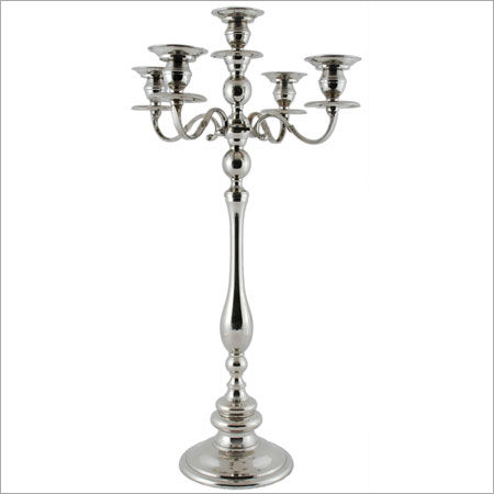 Brass Silver Plated Candle Holder