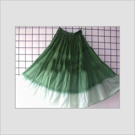 Green Tiered Long Skirt