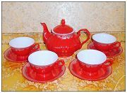 China Red Porcelain Tea Sets