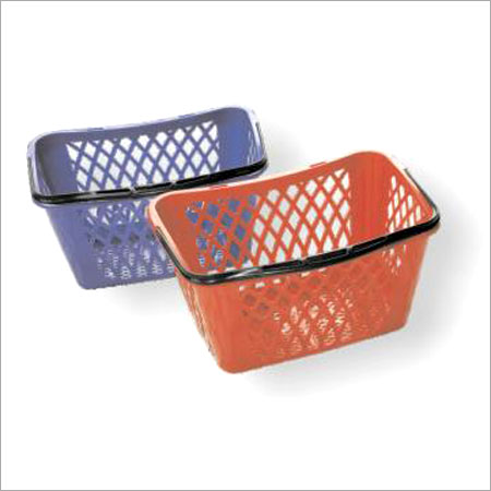 Orange Colored Plastic Shopping Basket