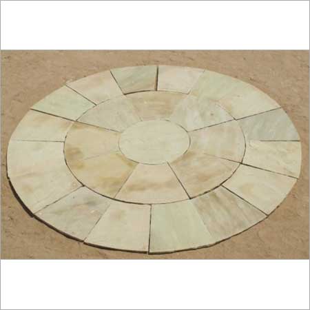 Mint Circle Sandstone Slab Application: Flooring