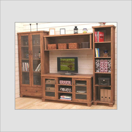 Brown Termiter Proof Wooden Tv Cabinet