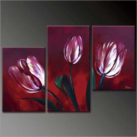 Handmade Canvas Group Flower Painting Size: Various Sizes Available