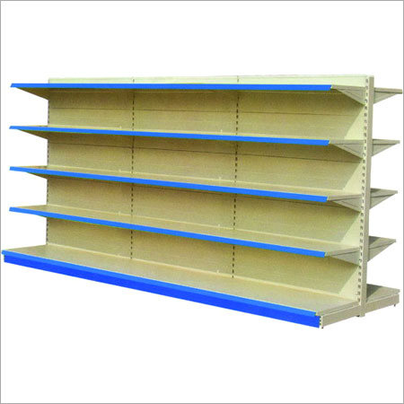 Gondoal Supermarket Shelf - Heavy Duty Double Sided Rack | 10 Adjustable Shelves, 70 kg Weight Capacity, Yellow, Plastic Splaying Surface, 1200x900x1800mm