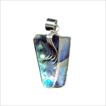 Gift Blue Shell Silver Pendant 