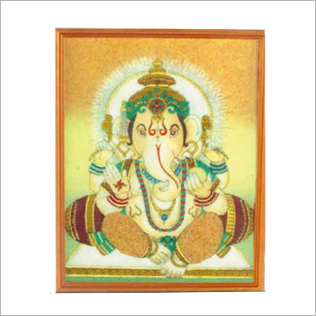 Lord Ganesha Gemstone Painting  Size: Various Sizes Are Available