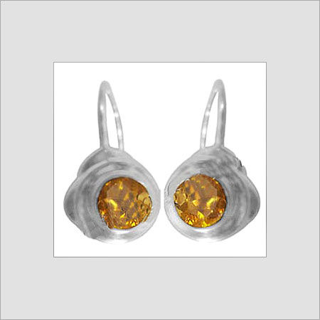 Sterling Silver Faceted Citrine Earrings