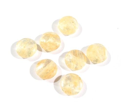 Syn. Golden Rutile Coin Beads