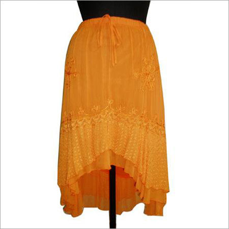 Various Colors Are Available Women Chiffon Embroidery Skirts