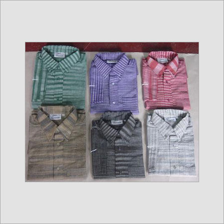 Anti Wrinkle Mens Fancy Khadi Shirts