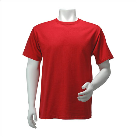 Red Mens Plain Pure Cotton T Shirts