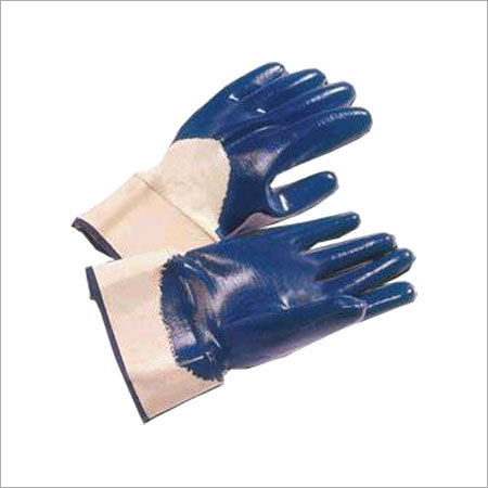 Nitrile Dipped Hand Gloves - Medium/Heavy Duty with Safety Cuff | Acid, Base & Solvent Protection, Enhanced Grip