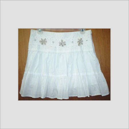 White 100% Cotton Cambric Short Skirt