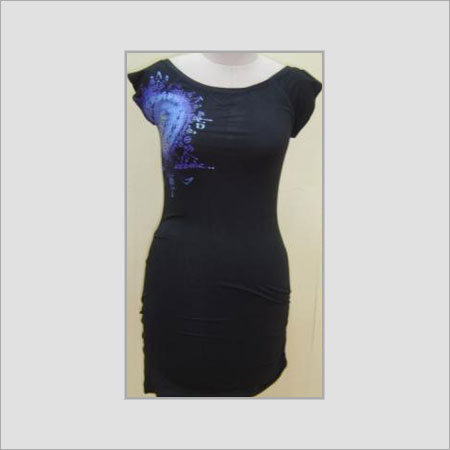 Quick Dry Cotton/Lycra Ladies Dress With Print