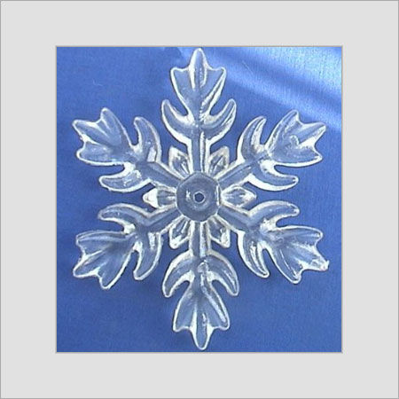 White Acrylic Snow Flake Beads 