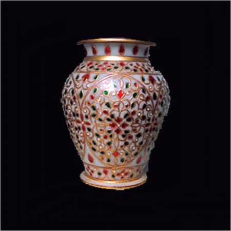 Designer Marble Flower Pots with Painting