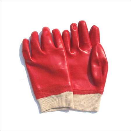 Breathable Red Pvc Dipped Working Gloves 