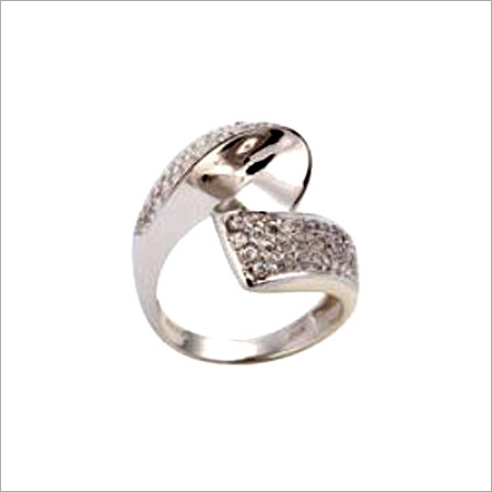 Diamond Studded Silver Ring