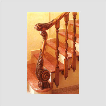 Powder Coated Light Brown Wooden Stairs