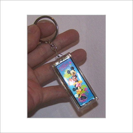 Silver Solar Powered Lcd Flash Key Chain