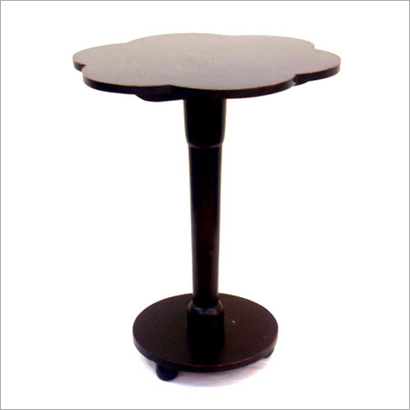 Brown Wooden Flower Pedestal Table