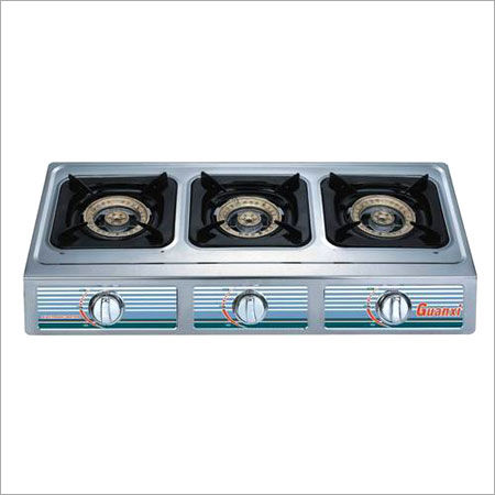 Stainless Steel Three Burner Gas Stove  No.Of Burners: 3