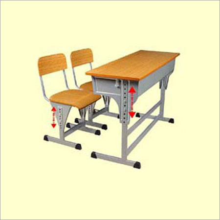 Adjustable Double Desk with 2 Adjustable Chairs