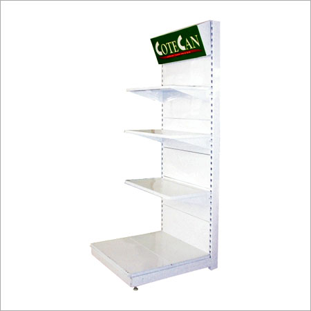Modular Commercial Advertisement Shelving - L1000xW600xH2000mm, Painted Vertical Display Stand with 4 Layers for Supermarkets and Shops