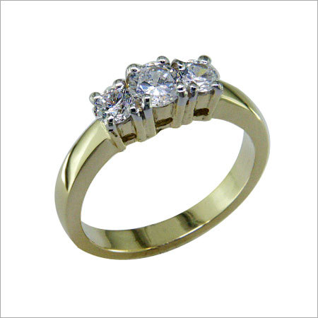 3 Stone Gold Ring at Best Price in Mumbai | Panache Exports Pvt. Ltd.